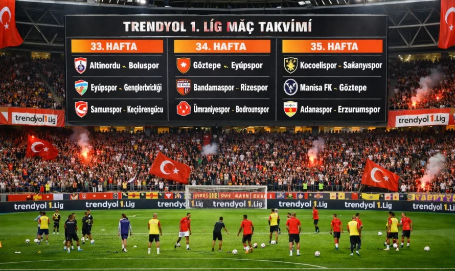 Trendyol 1. Lig 2026: 33-35. Haftaların Maç Takvimi Duyuruldu